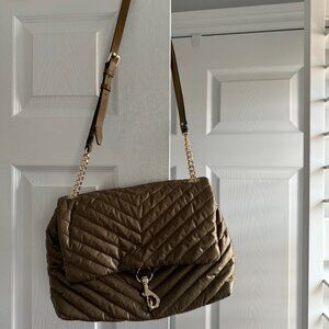 Rebecca Minkoff Women's Edie Flap Shoulder Bag Quilted Pebble